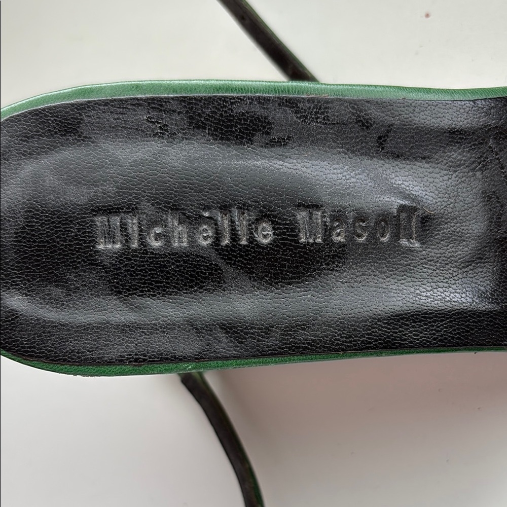 Michelle Mason Black and Green Sandals - Picture 2 of 5